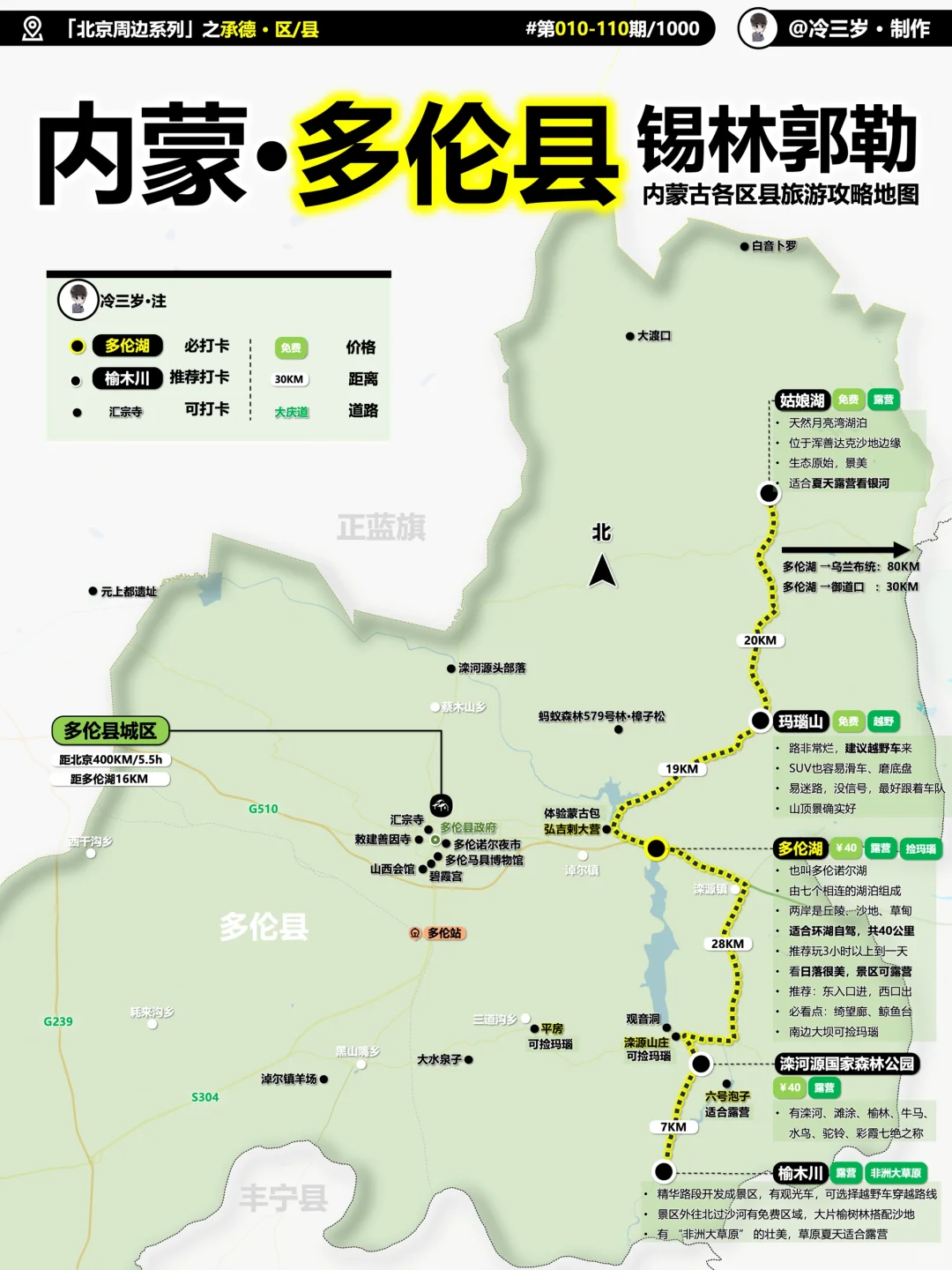 内蒙古多伦县旅游攻略，草原自驾+露营好去处