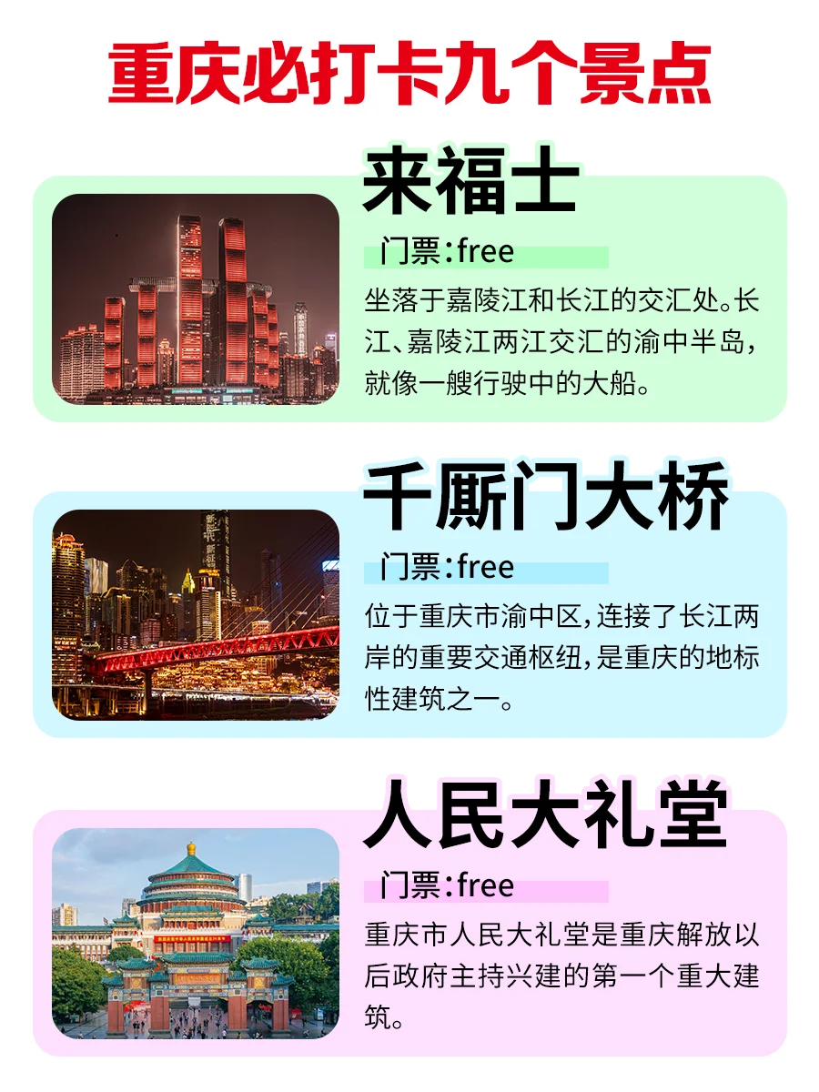 ✨【重庆必打卡九个景点】✨