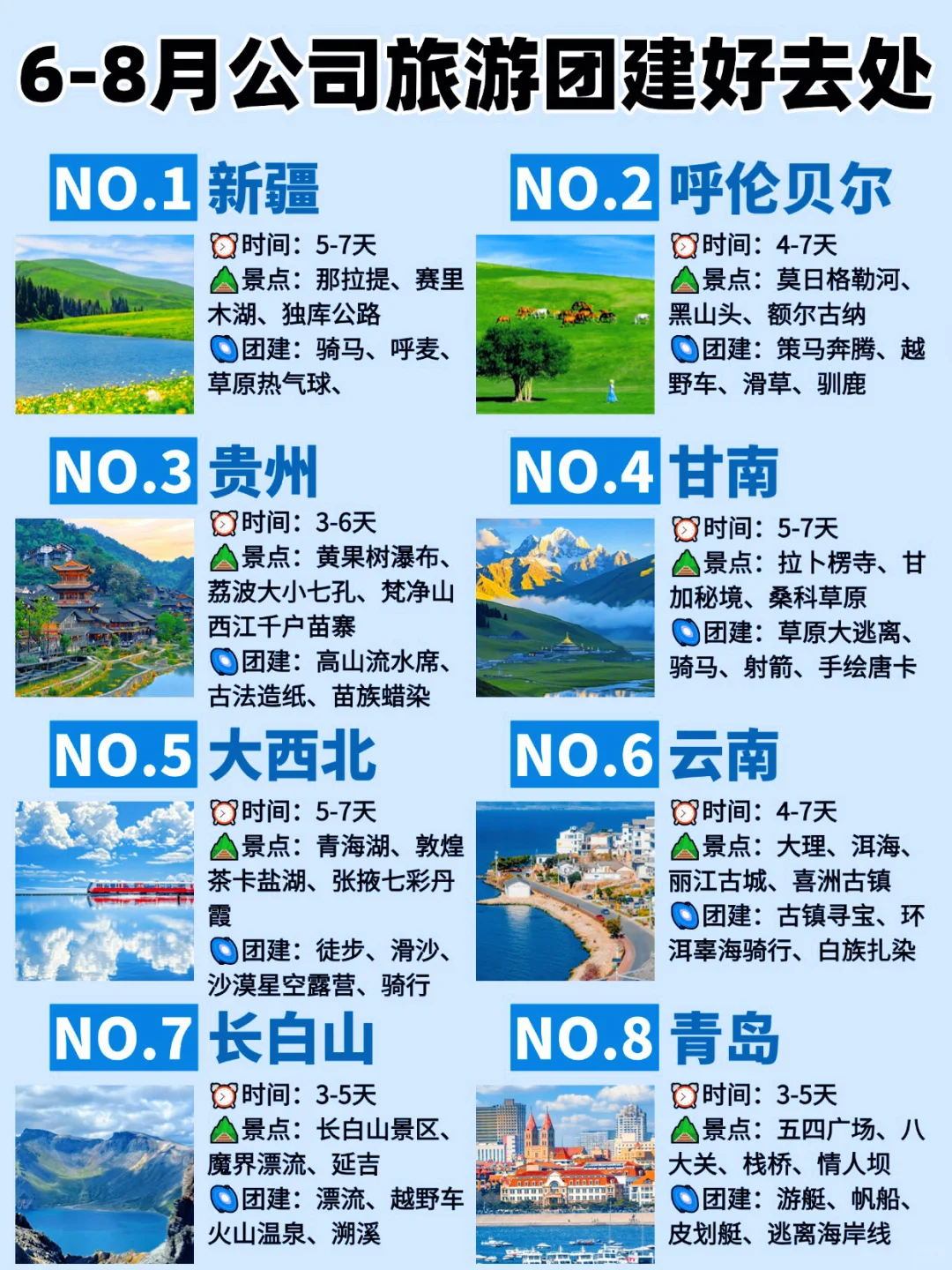 6-8月公司旅游团建方案，旅游团建就看这篇❗