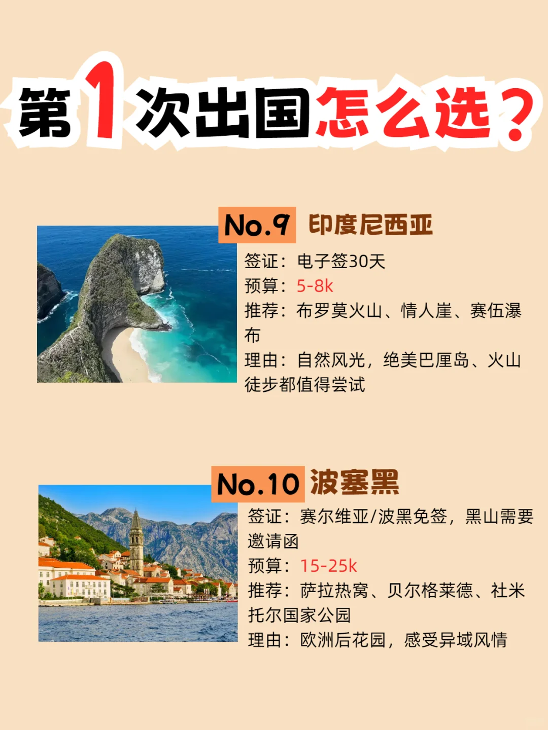 第一次出国旅游怎么选呢，这篇超全攻略👇