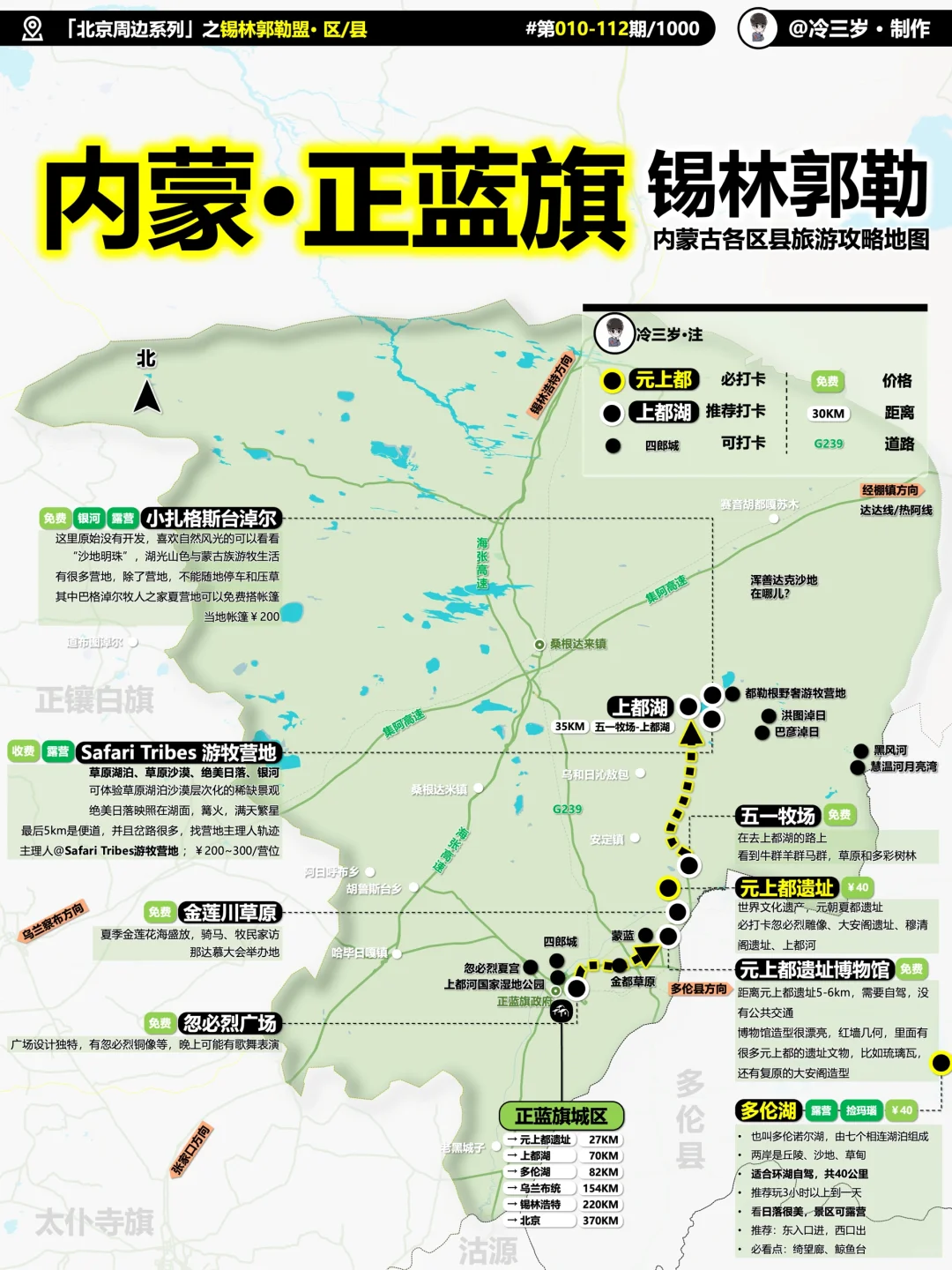 有人问正蓝旗的旅游攻略，也出来啦