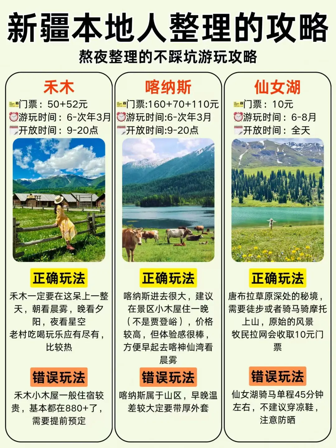 本地人整理的新疆旅游攻略✅暑期要来的看看
