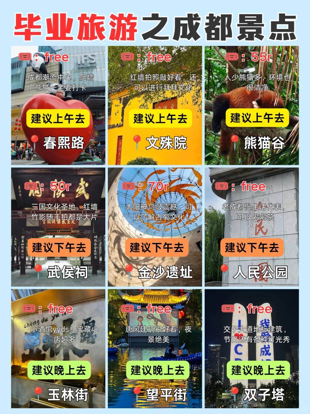 毕业季🉑穷游的12个城市！别错过（成都版
