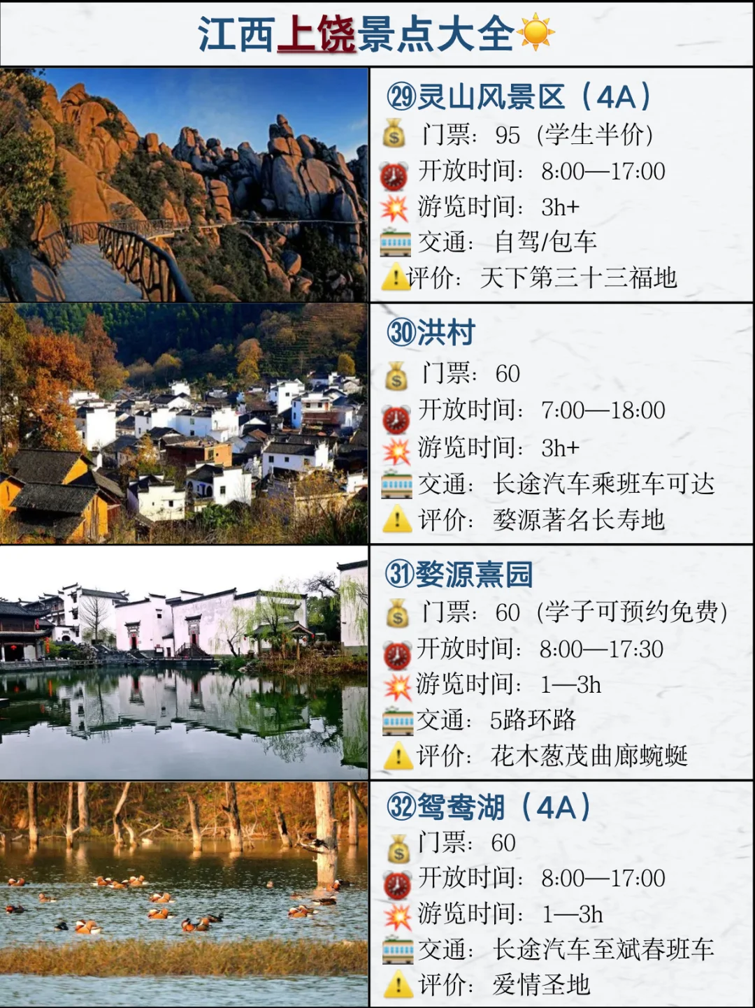 一定不要春天错过上饶婺源的32个旅游景点💥