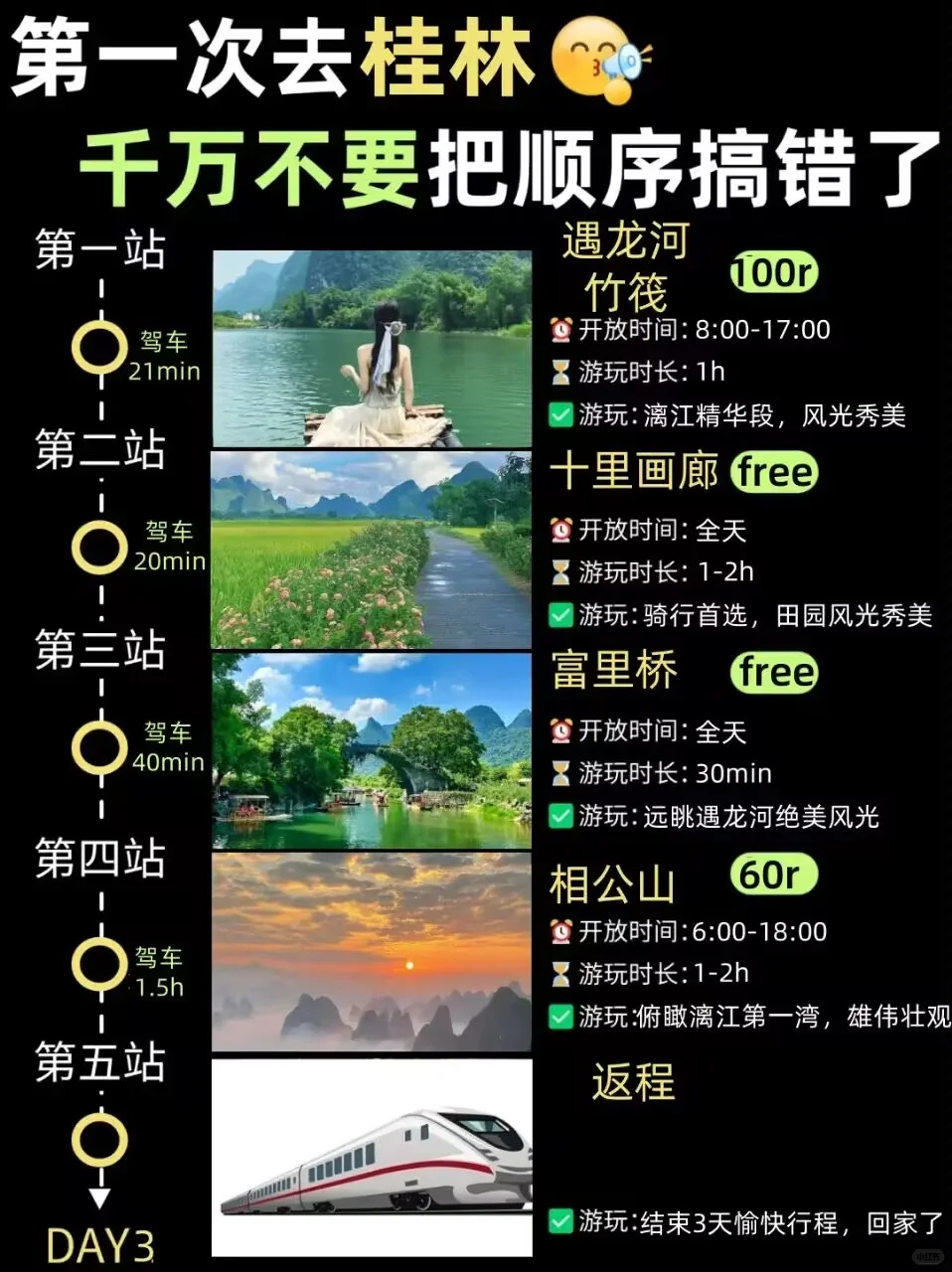 桂林懒人版路线三天两夜不踩雷攻略！