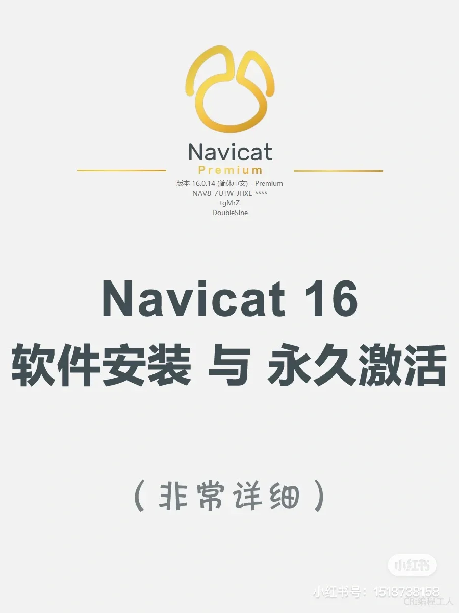 Navicat 16软件安装 与 永久激活