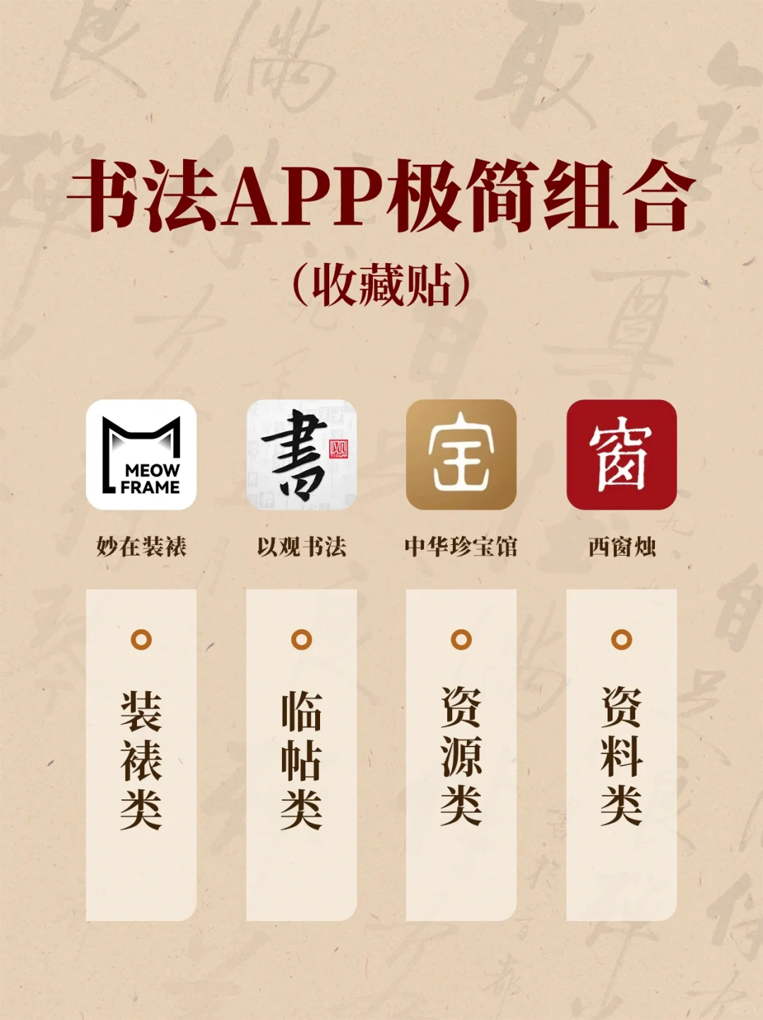 书法APP极简组合！书法学习贵精不贵多