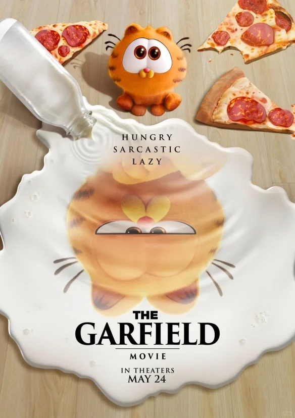 《加菲猫》放出海报与多部好莱坞电影联动。
