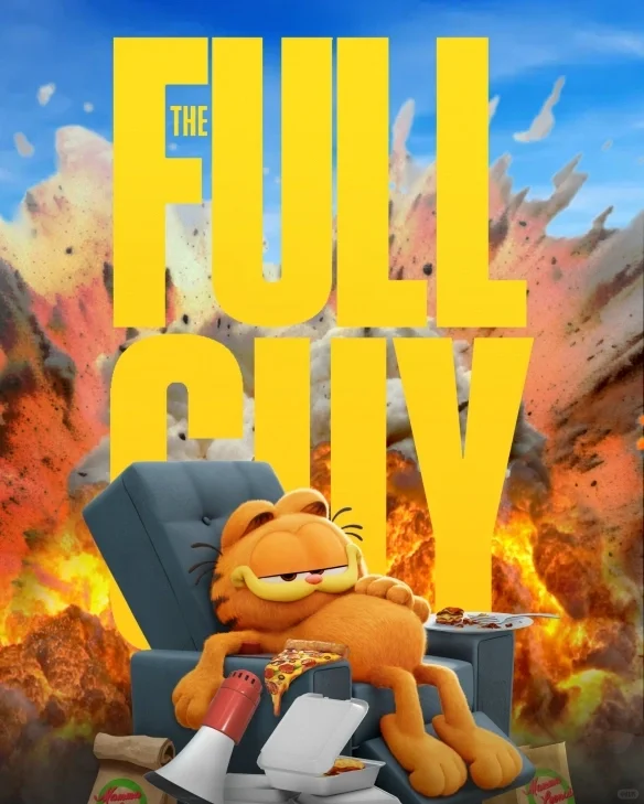 《加菲猫》放出海报与多部好莱坞电影联动。