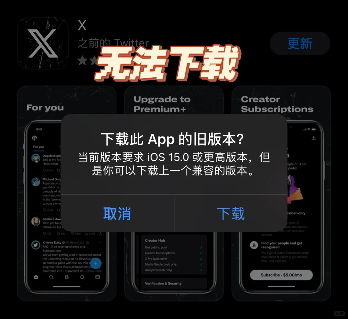 救救 xs max 旧版本iOS系统无法更新 App