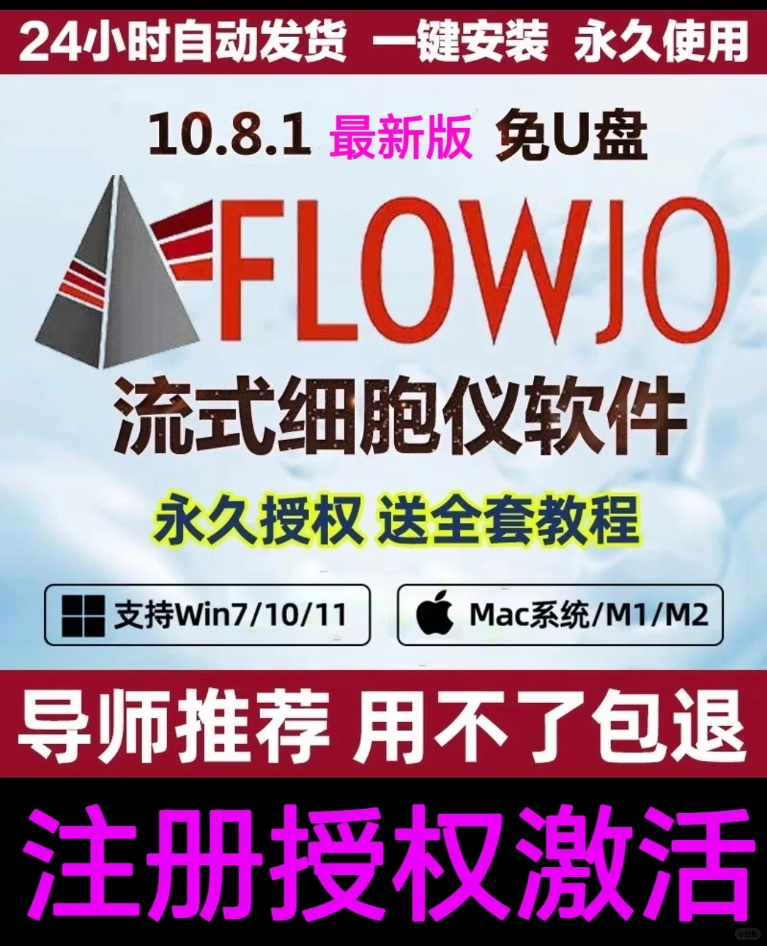 FlowJo软件下载安装 流式细胞仪软件 免U盘