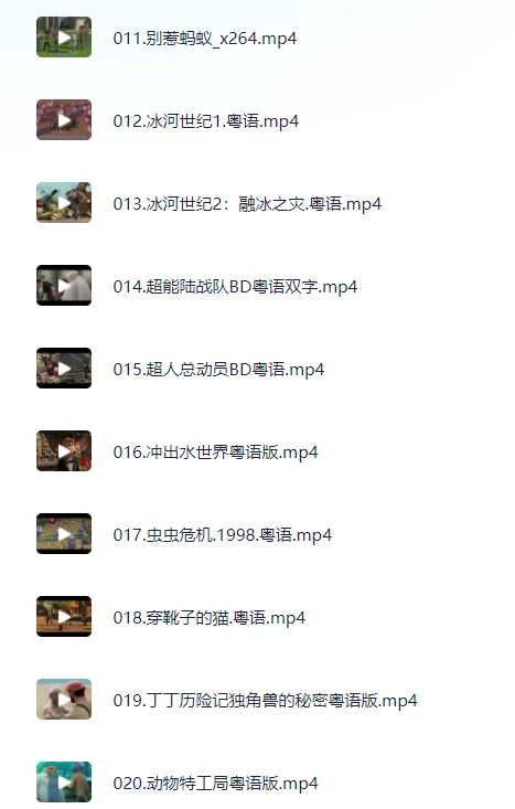 粤语迪士尼电影合集，133部，高清1080P。