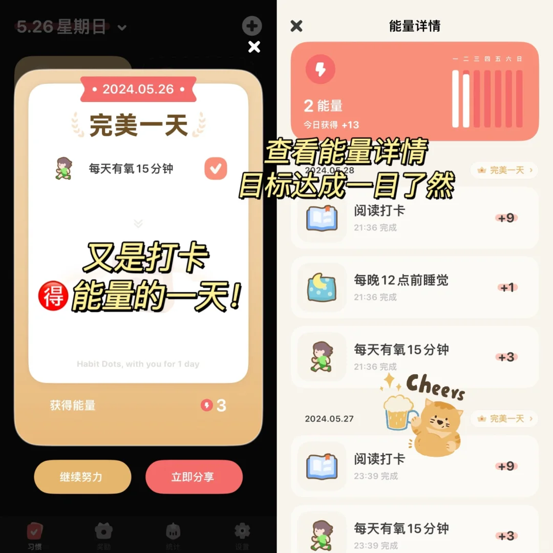 习惯点点✌️确认过了！是超萌的习惯打卡app！