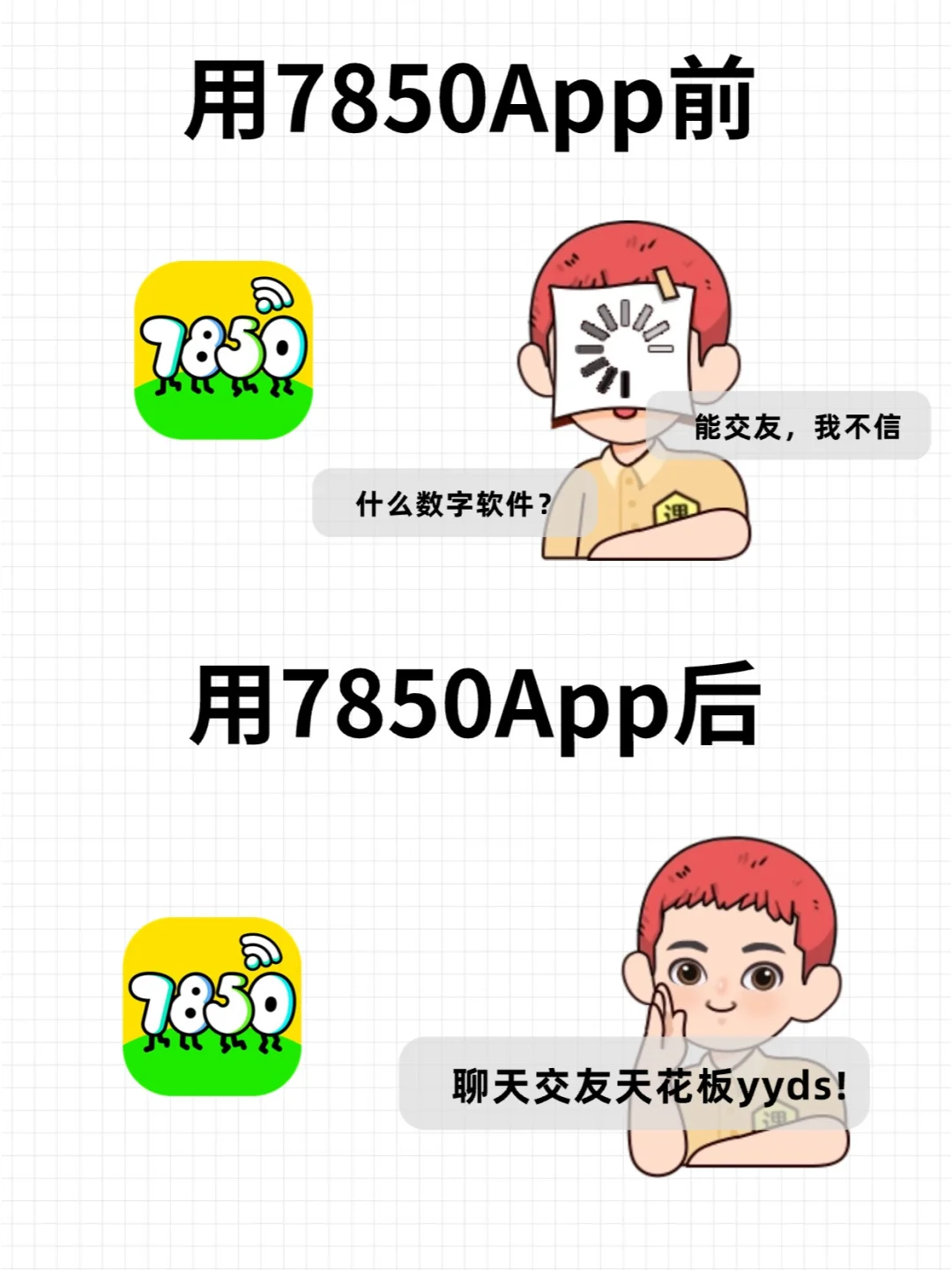 不同的人用交友神器7850APP的表现be like：