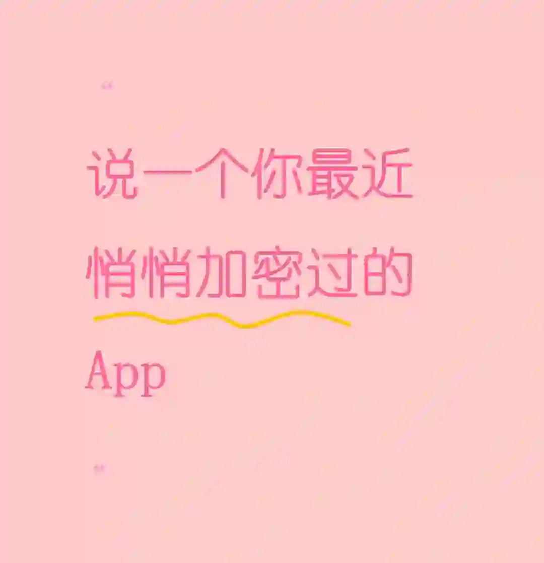 说一个你最近悄悄加密过的App