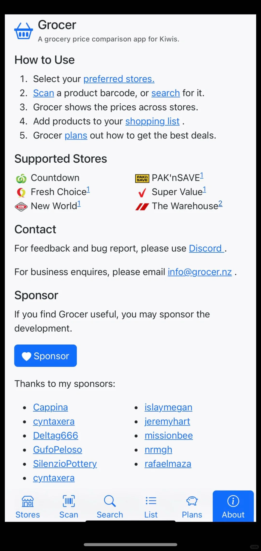 新西兰有用的APP（小众版）Grocer：