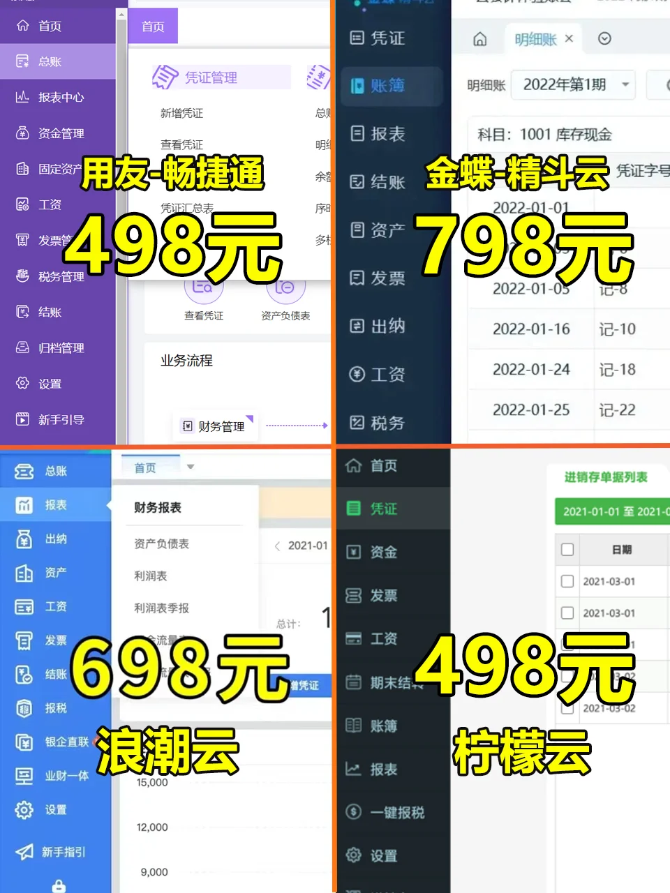 企业常用的4款财务软件怎么选？