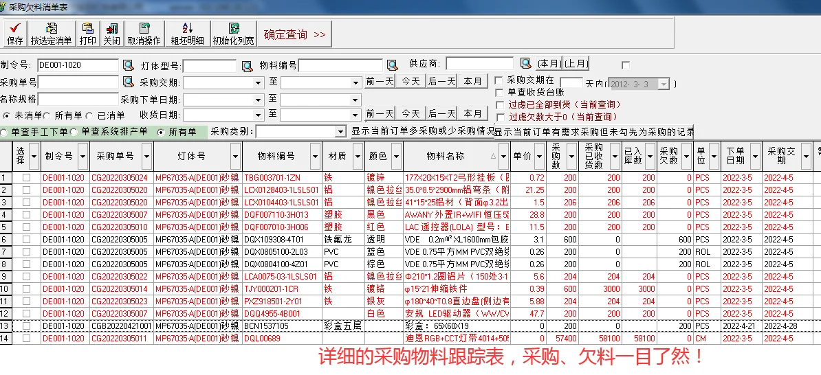 灯饰行业ERP软件