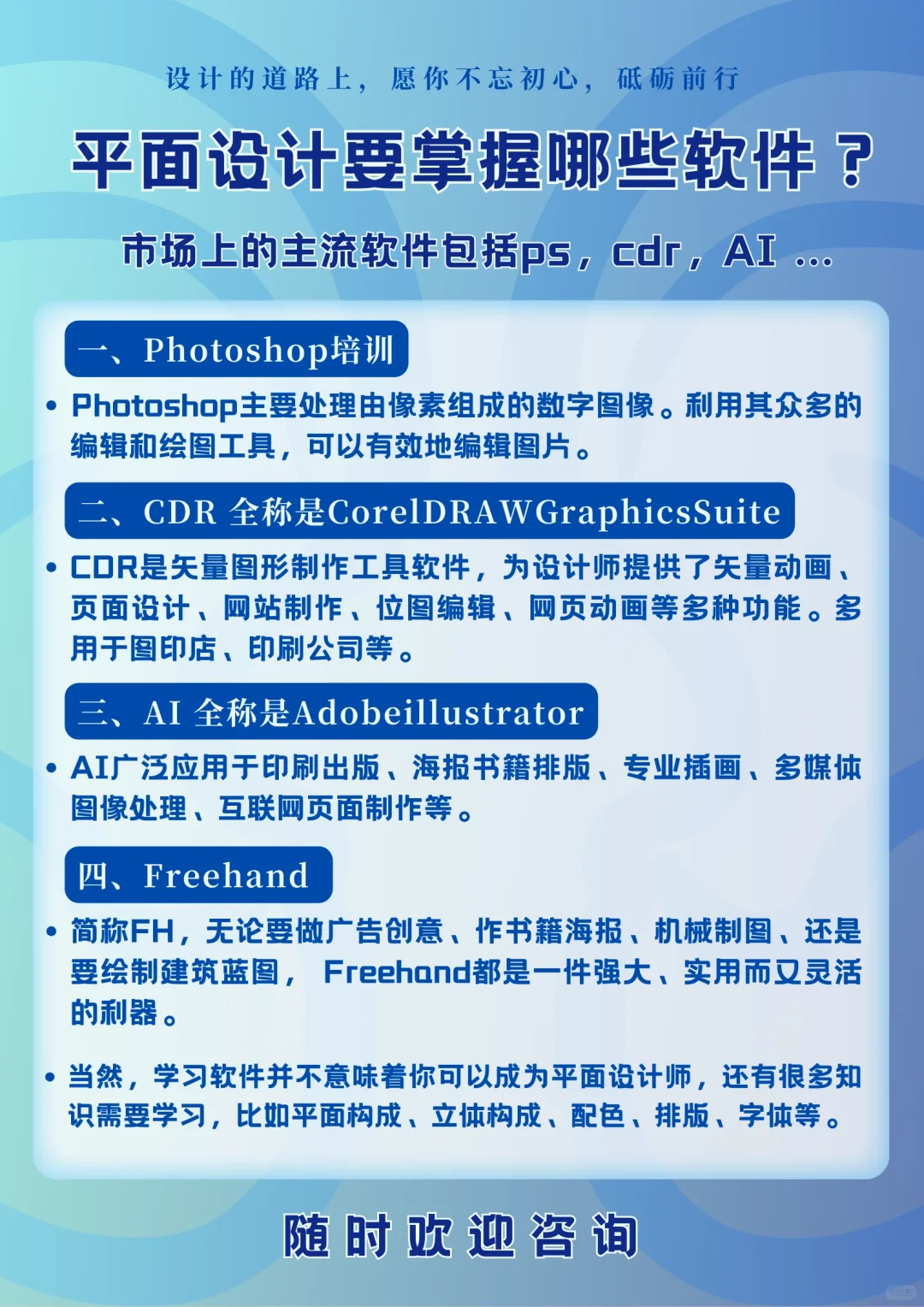 广州平面设计培训要掌握哪些软件❓怎么收费