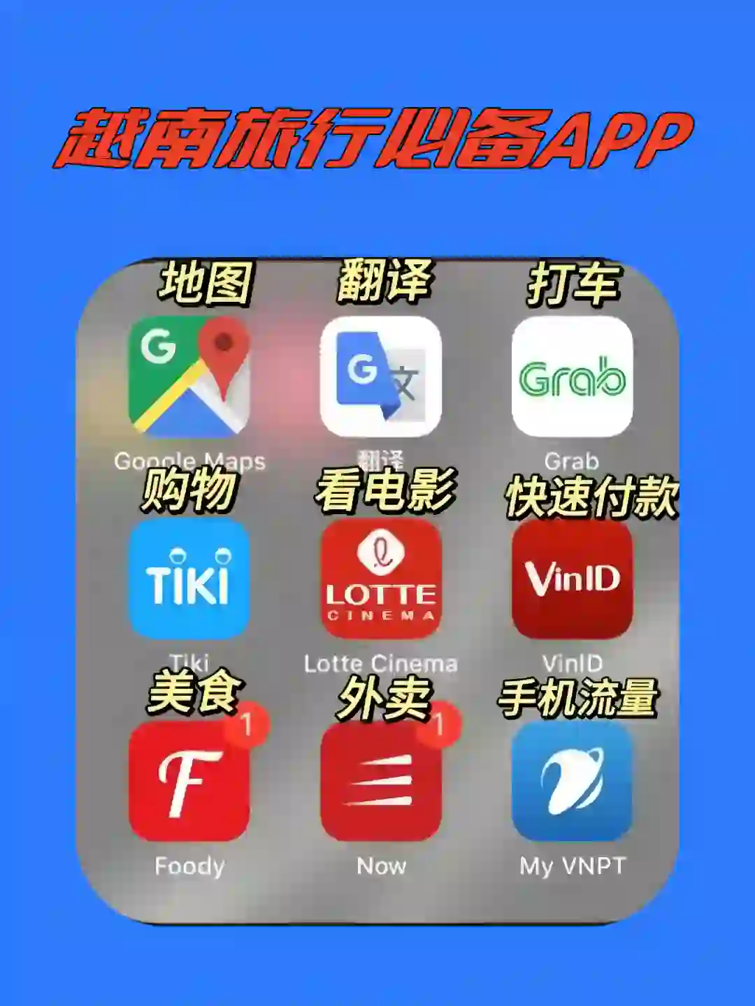 越南出行之必备APP