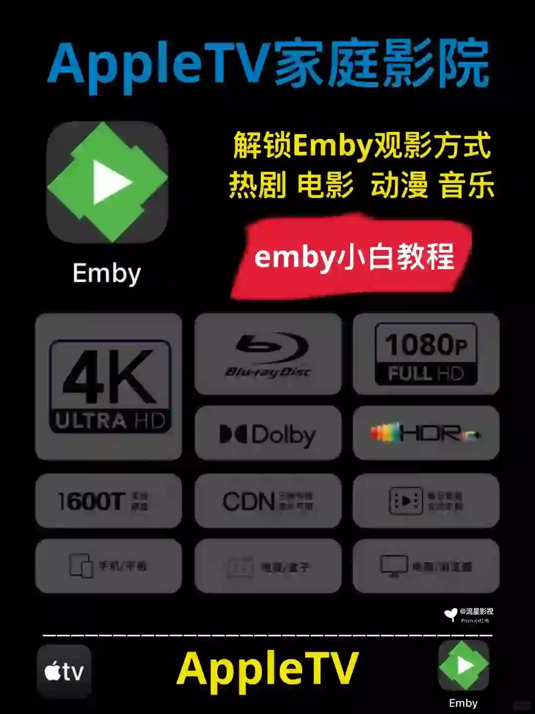 Emby入门：Apple电视盒子，观影教程‼️