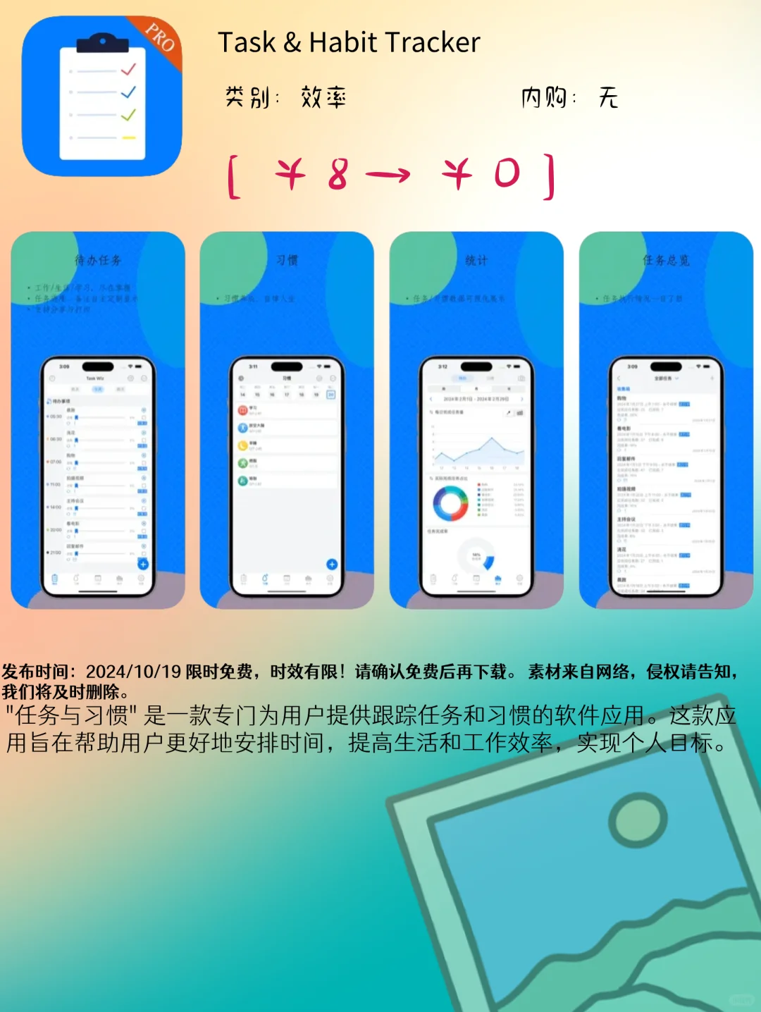 10.19 iOS限免：健康管理与效率工具应用集