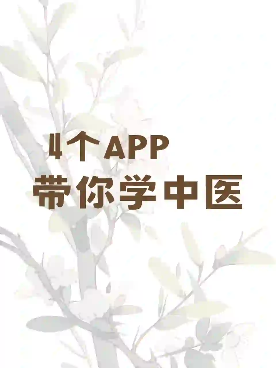 四个APP！带你学中医