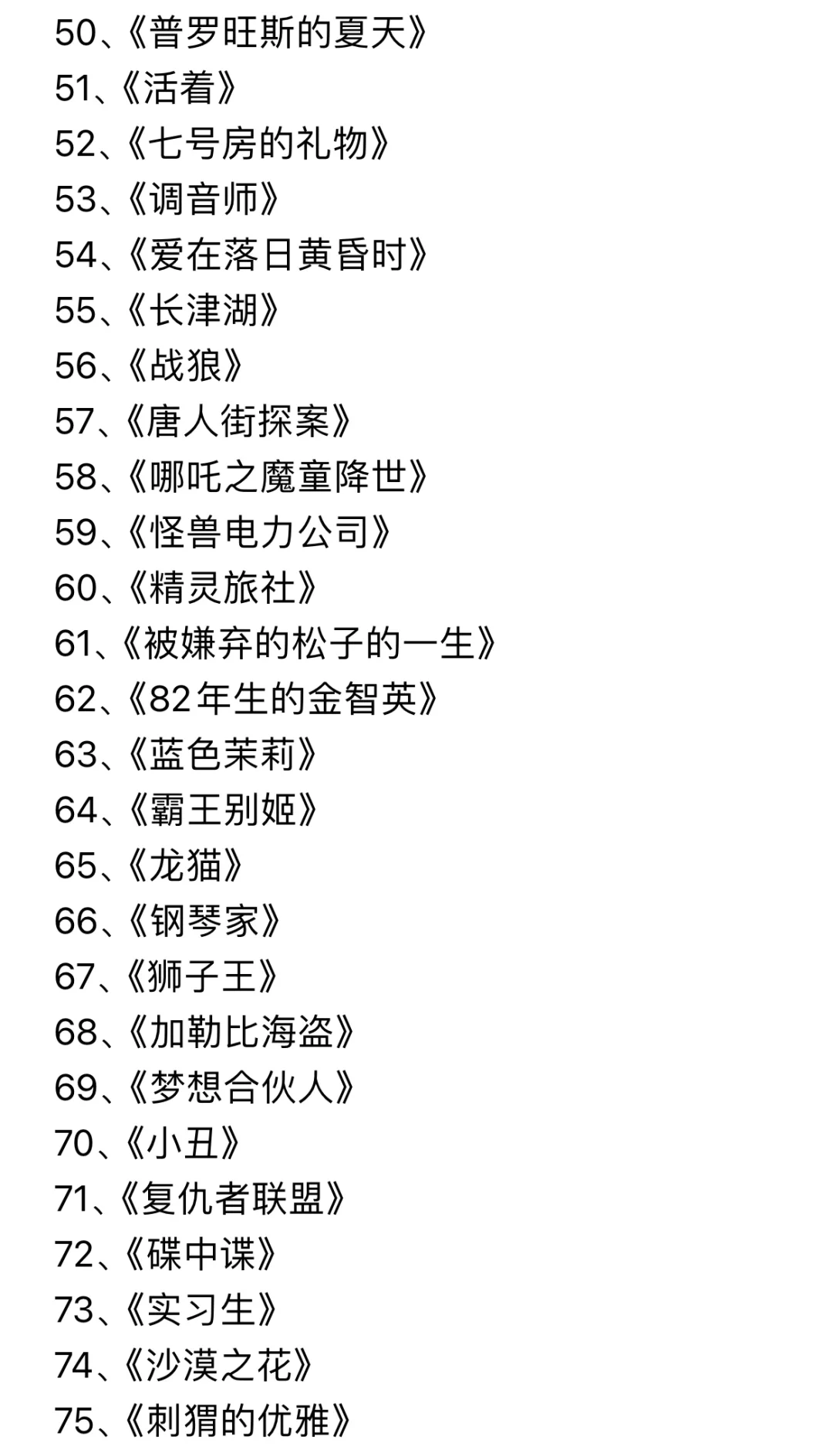 独处时可以看的100部电影