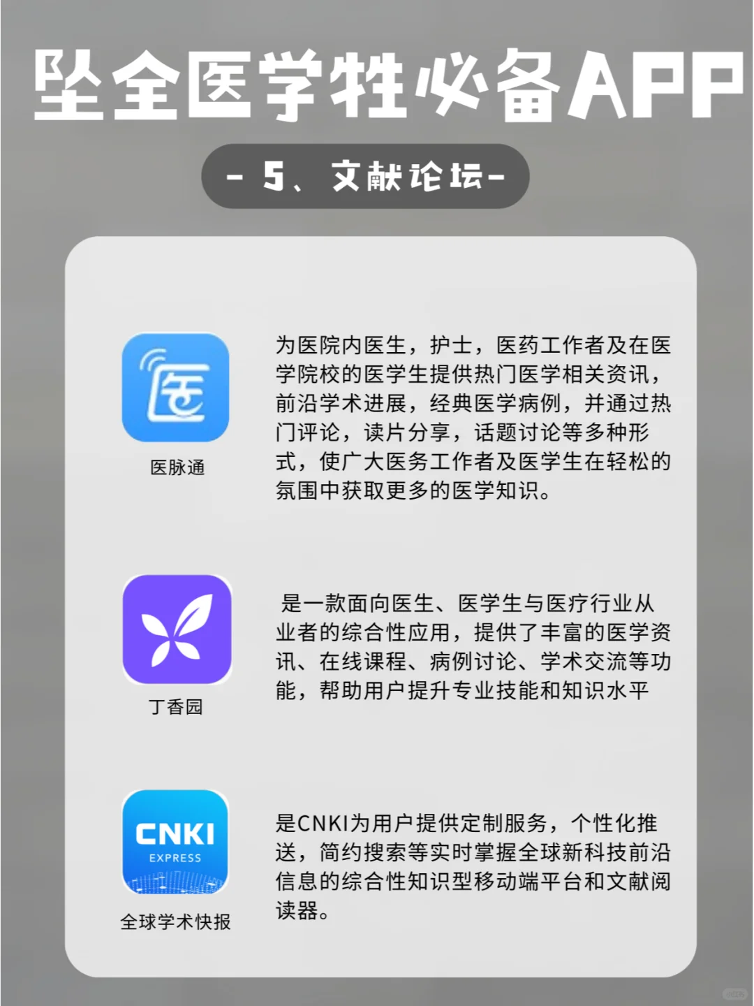 5类医学白嫖app｜拯救医学生秃头❕❕