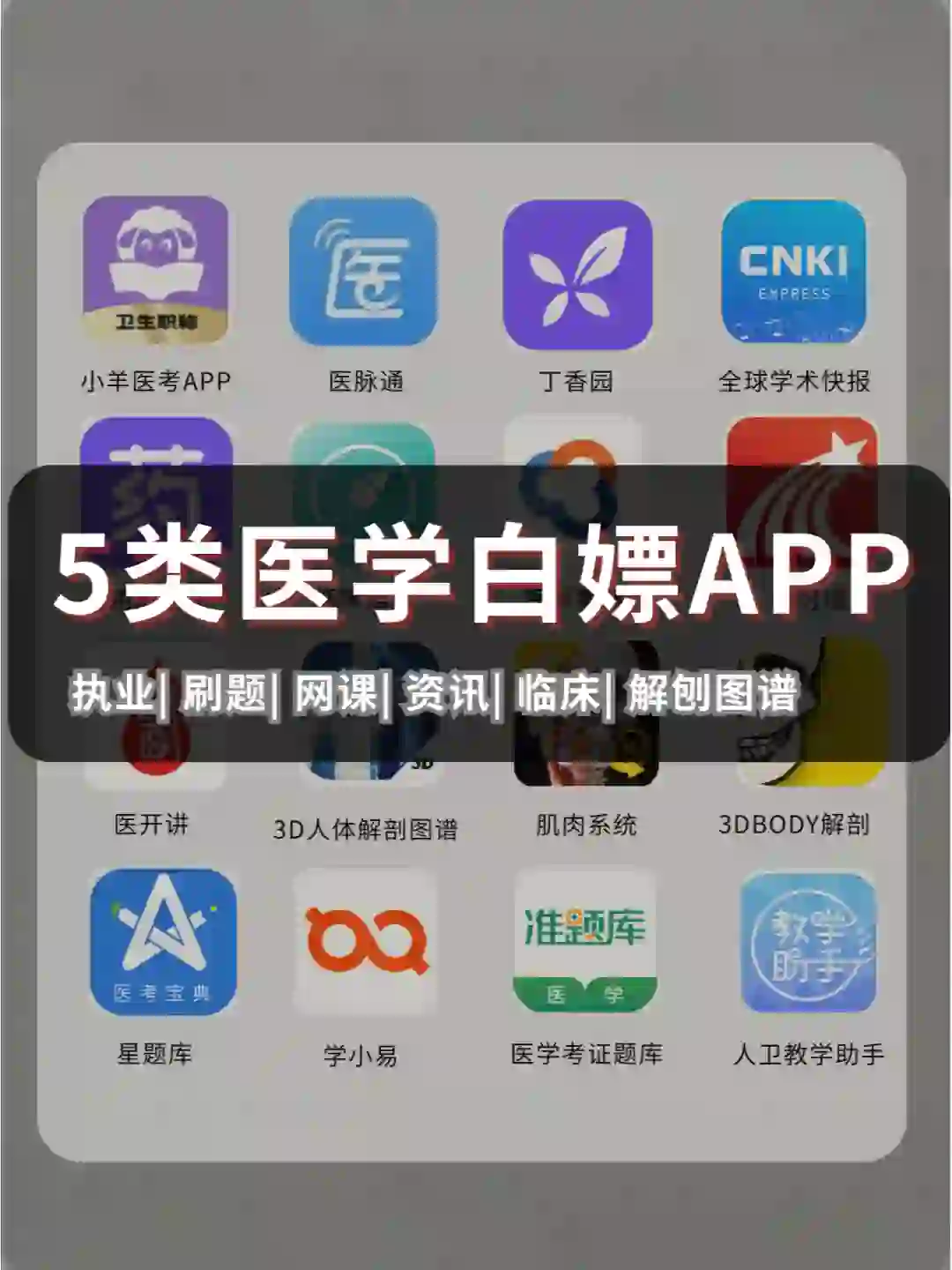 5类医学白嫖app｜拯救医学生秃头❕❕