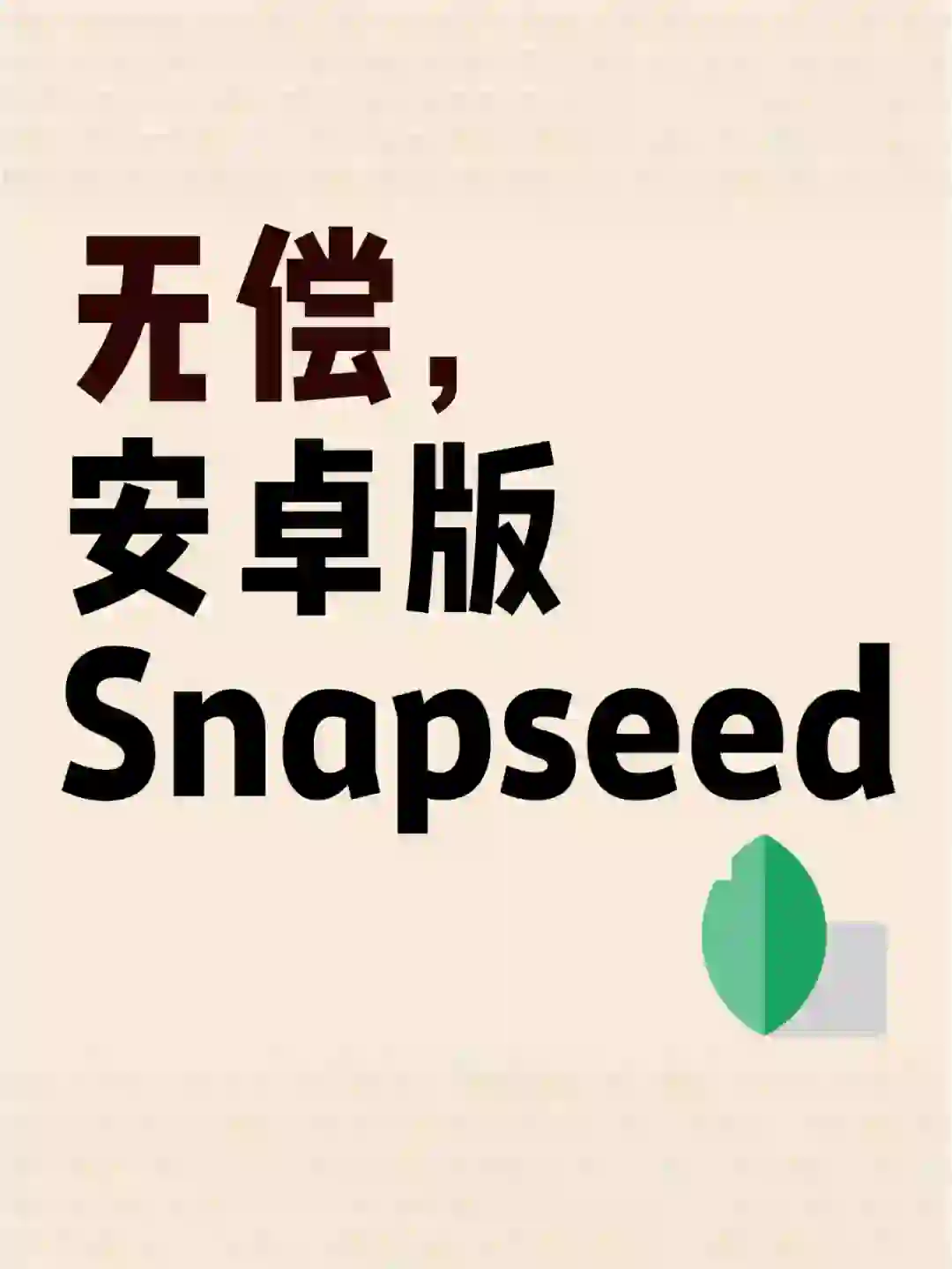 安卓版Snapseed免费自取