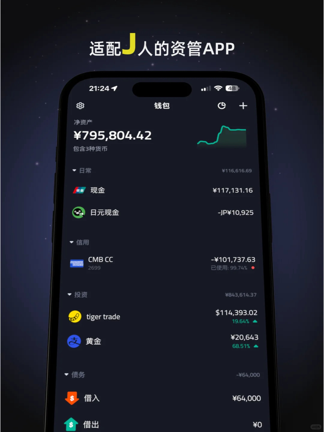 专为J设计的资产管理app