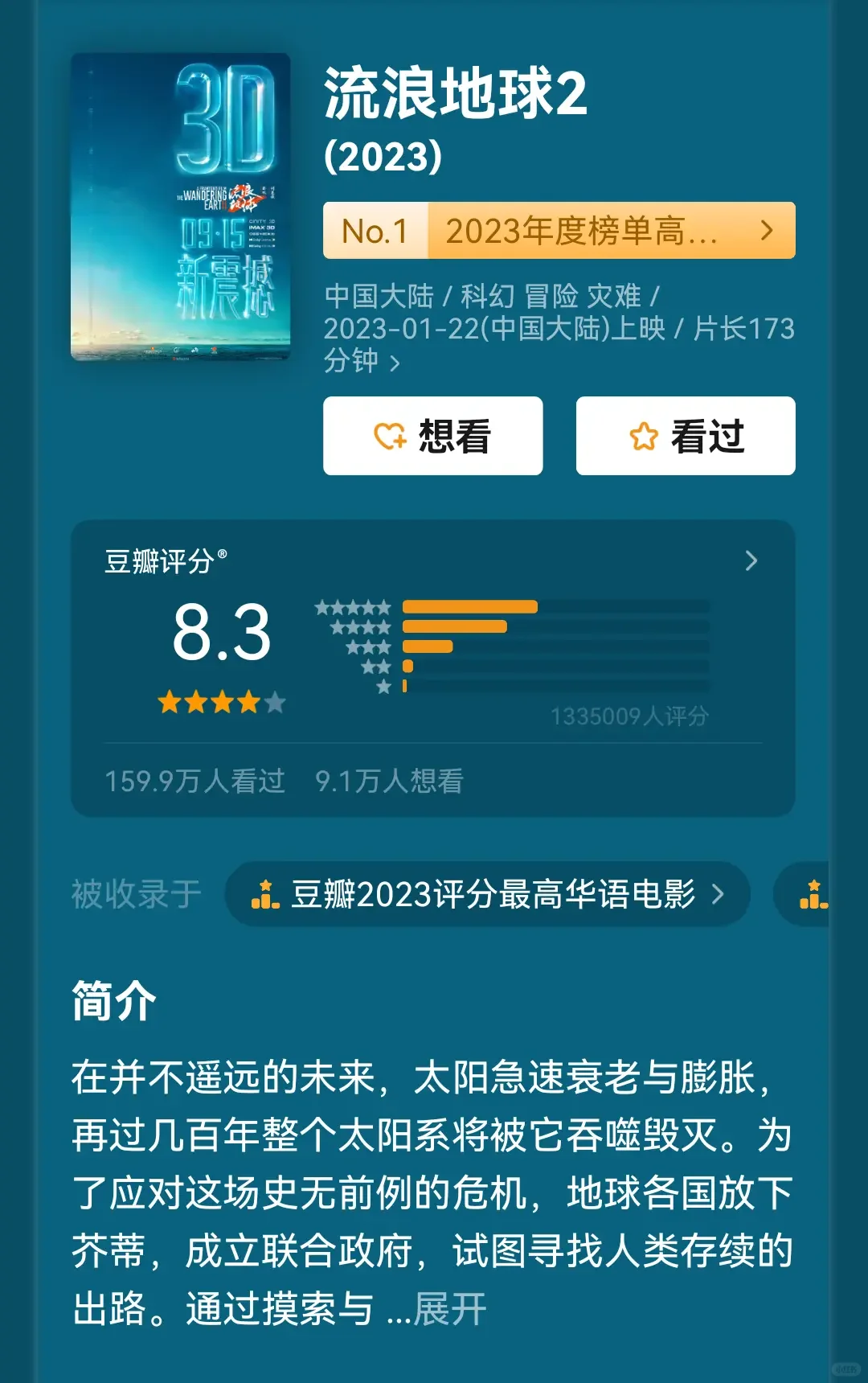 2023评分最高的十部华语电影！