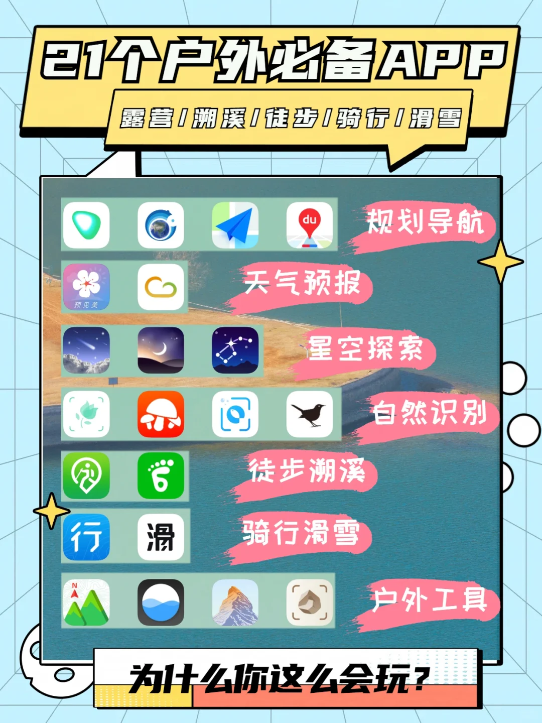 💯为什么你这么会玩？户外必备的21个App