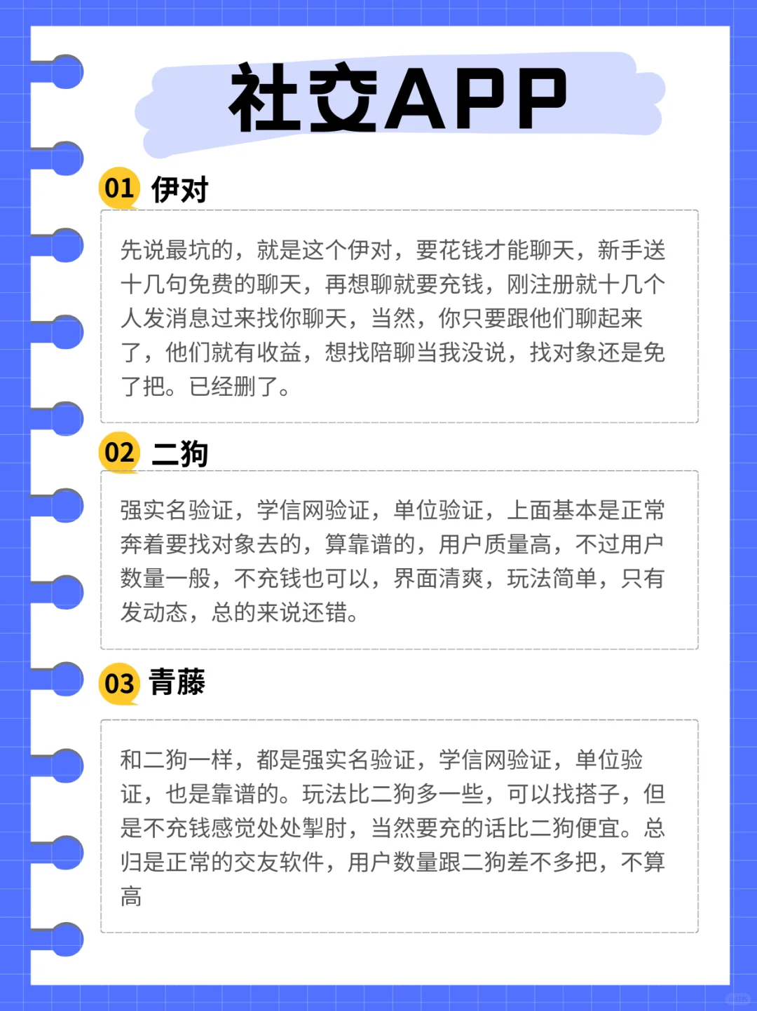 几个社交app用了一圈对比下