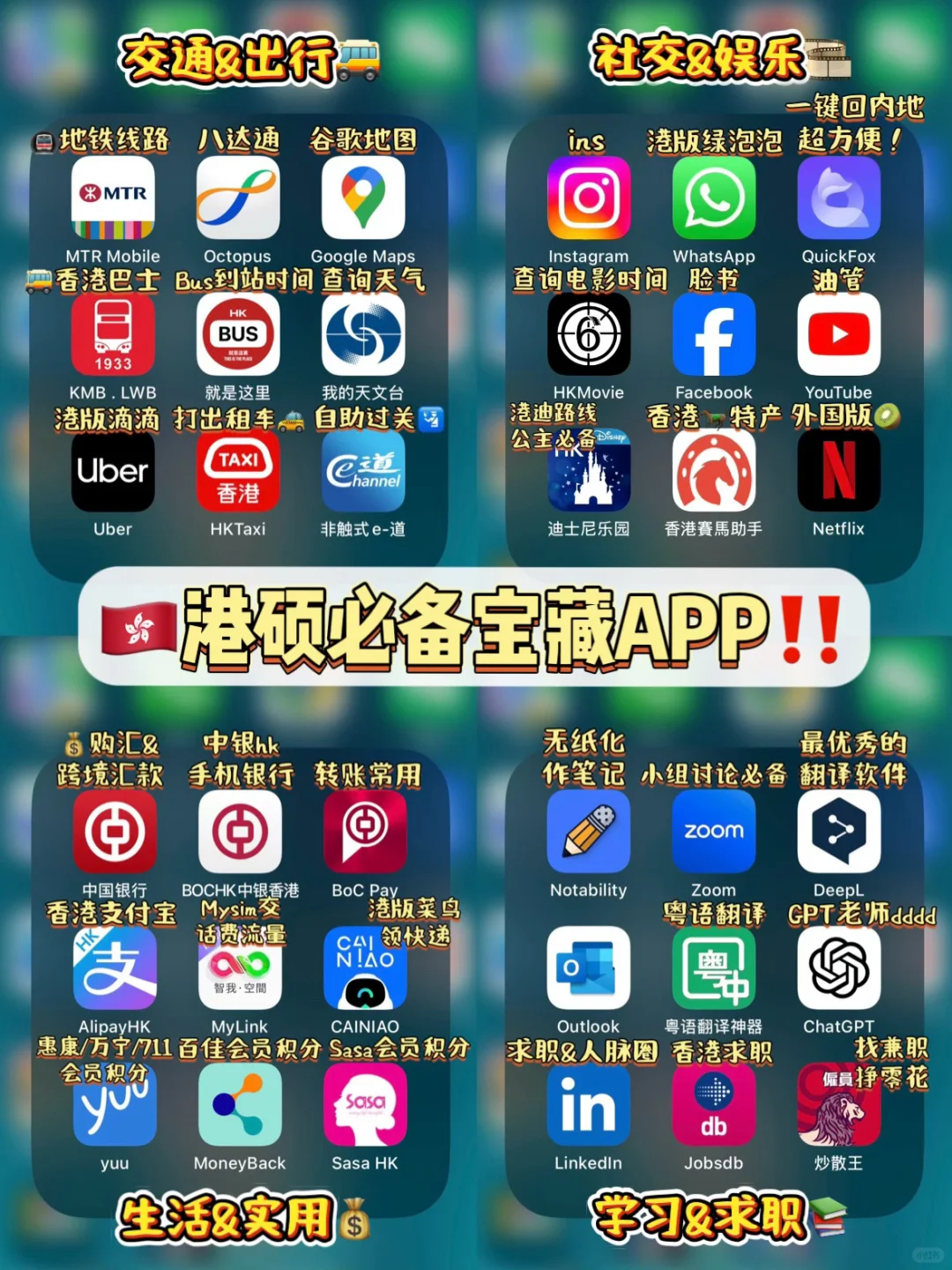 🇭🇰港硕必备APP大全｜吃喝玩乐超全汇总‼️