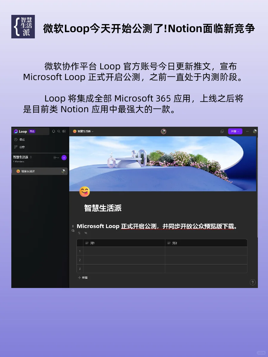 微软Loop今天开始公测了!Notion面临新竞争