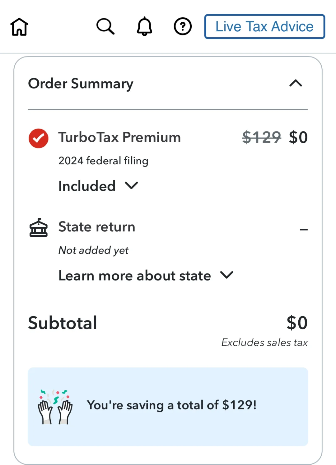 Turbo Tax APP 2/18/25之前免费报税