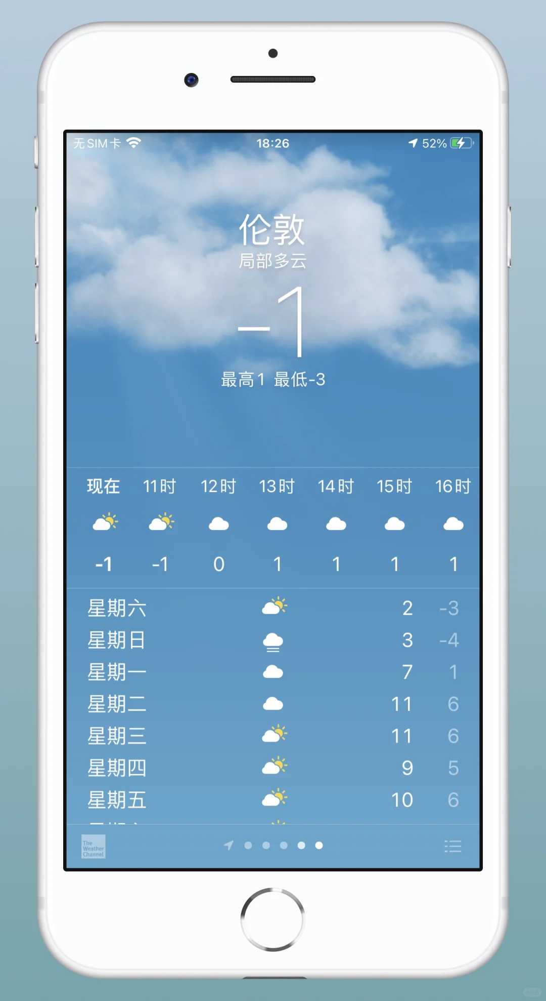 iOS 天气UI对比