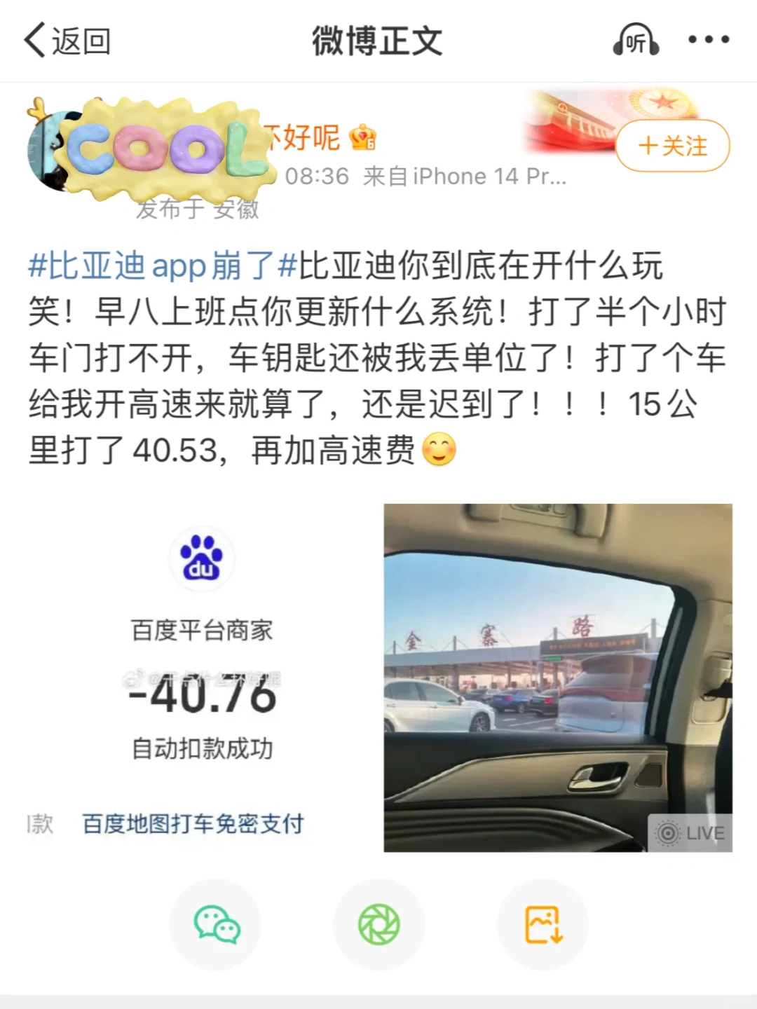 比亚迪App崩了，早八人疯了