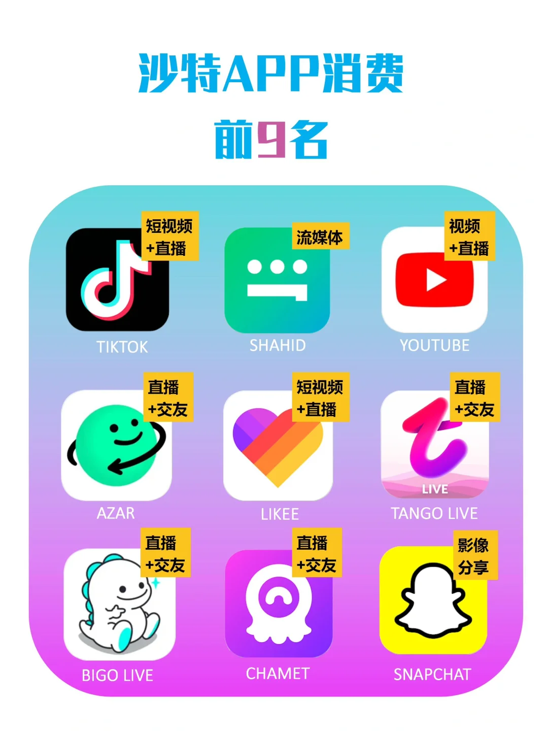 沙特充钱最多的App排名