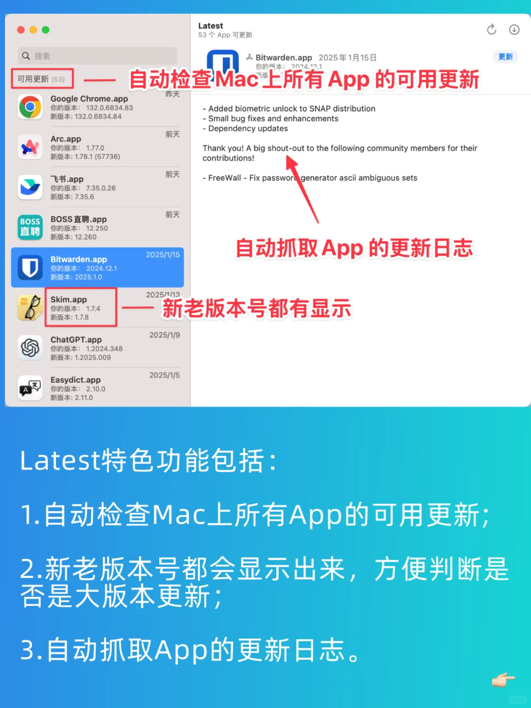 超强Mac电脑软件更新器！一键检查&更新 App