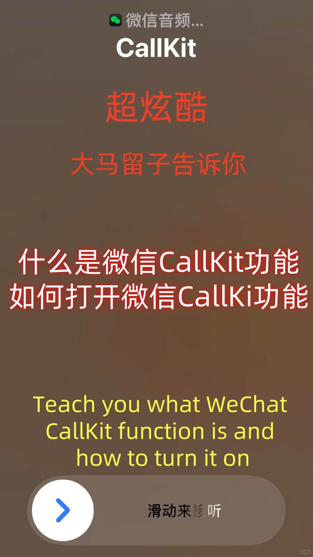 超实用，教你如何开启手机Callkit功能！！