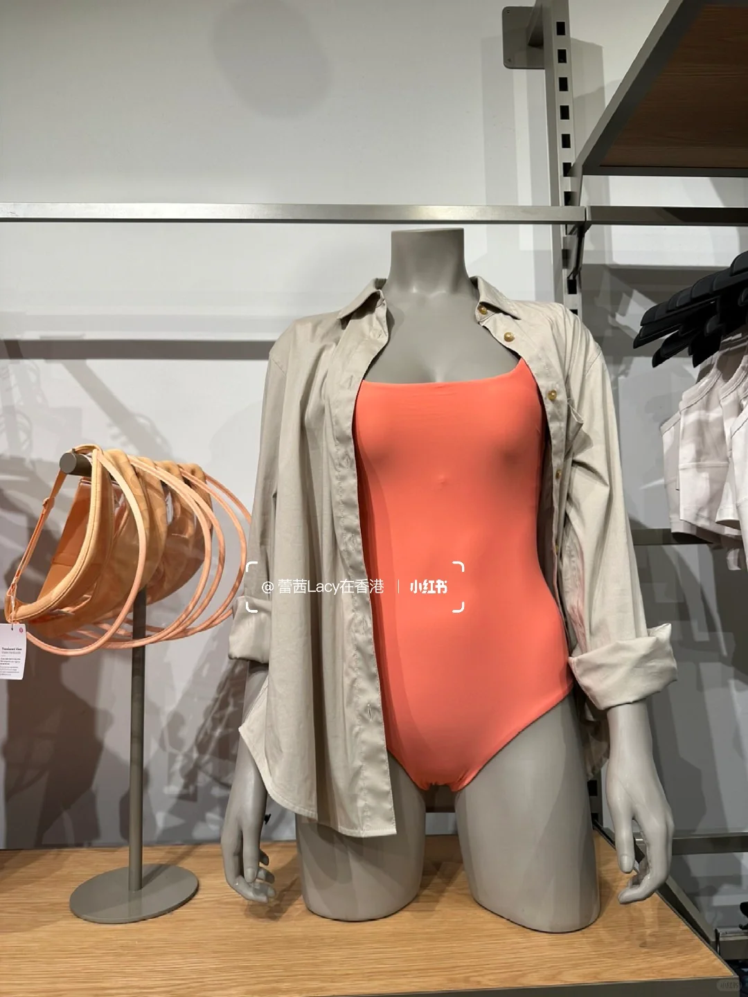 香港lululemon 橙色泳衣折上折