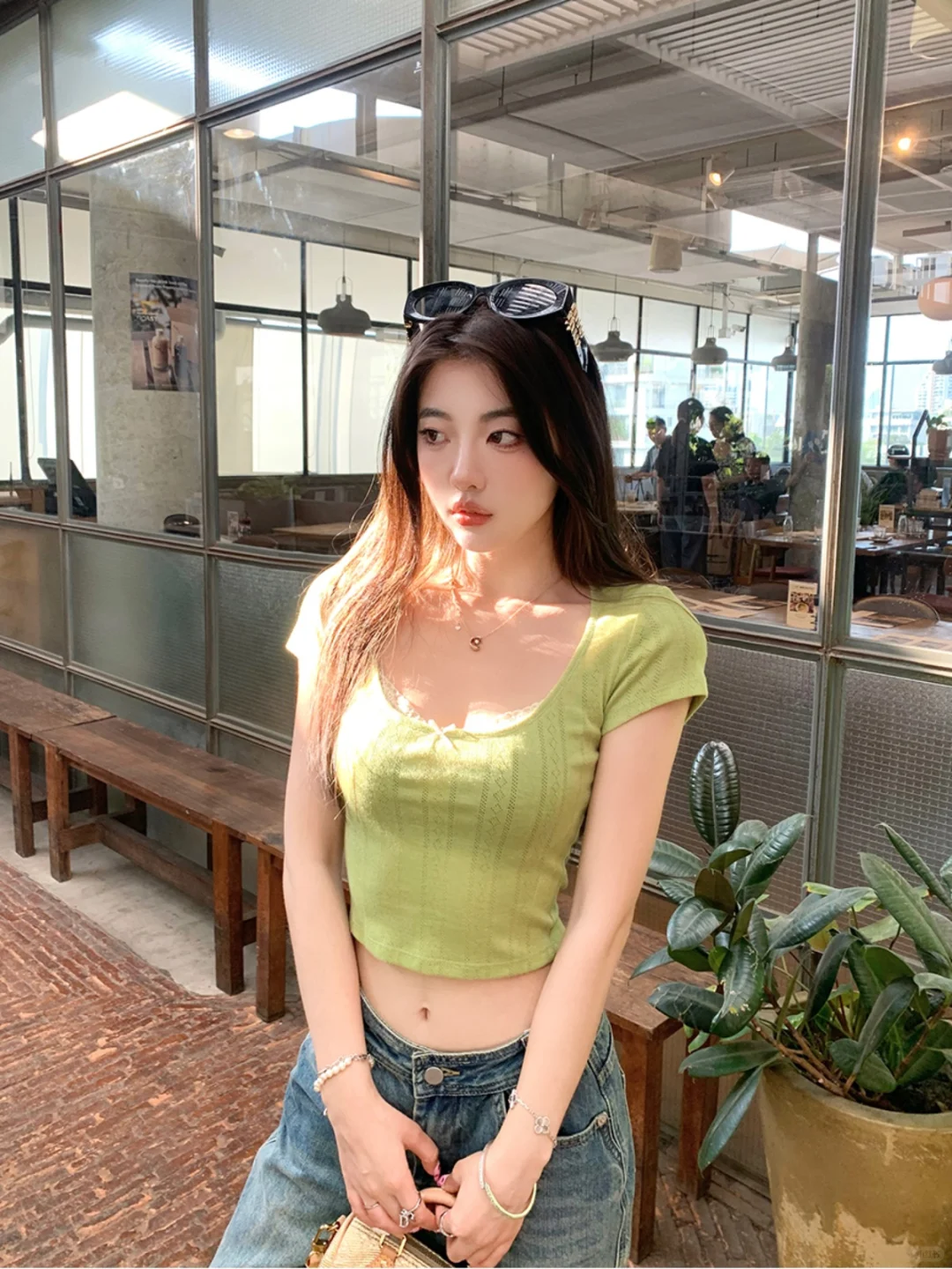 夏日必备👚性感蕾丝T恤