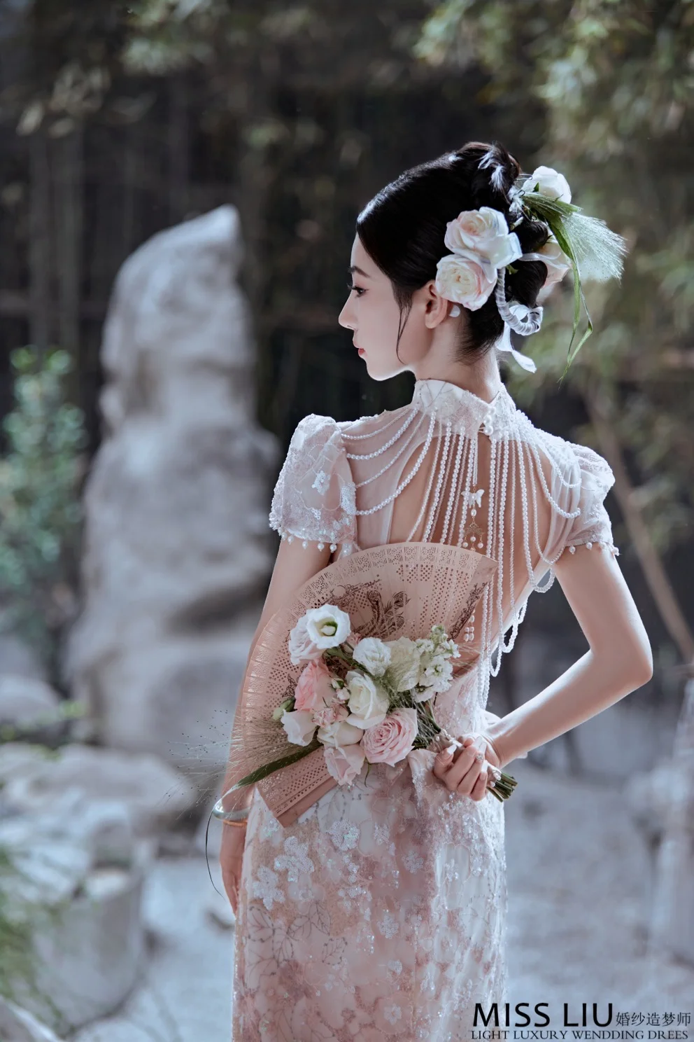 如画美背/珍珠露背旗袍✨邹城婚纱造梦师