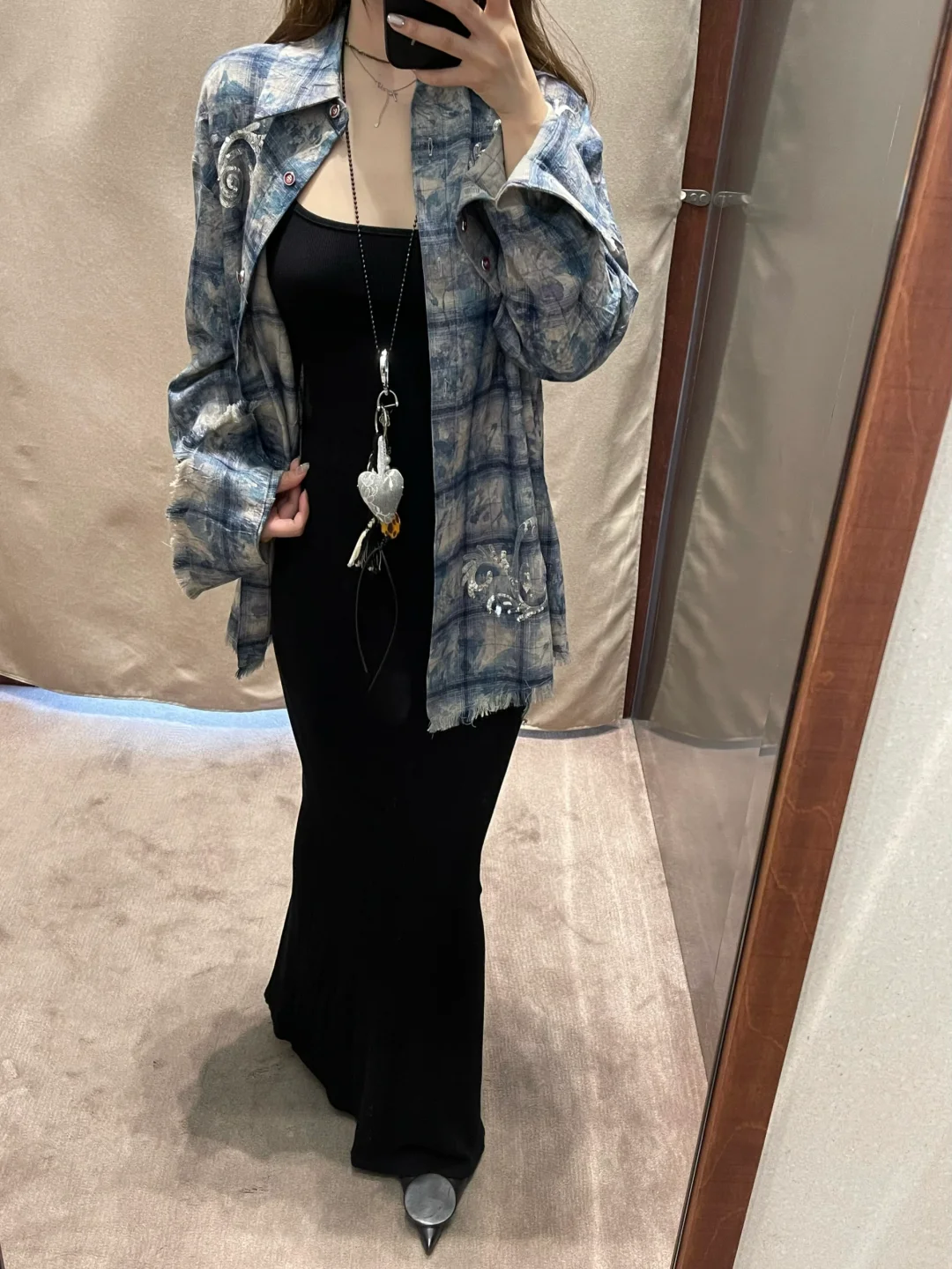 outfit check*蓝格纹衬衫