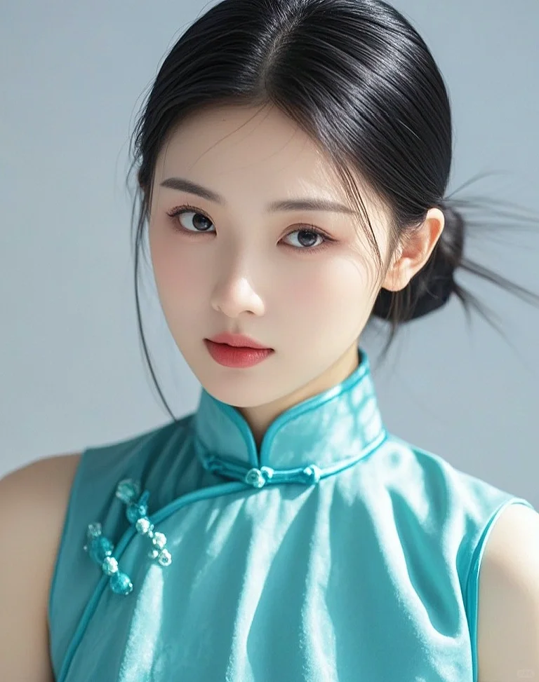 一袭青衣，清新脱俗