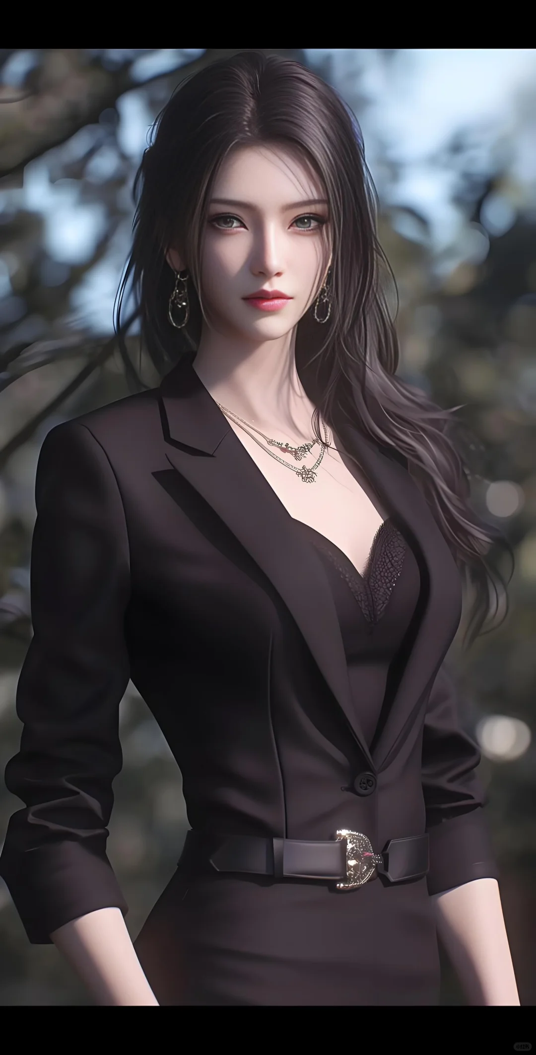 冷艳黑丝女郎，性感诱惑，尽显魅力！