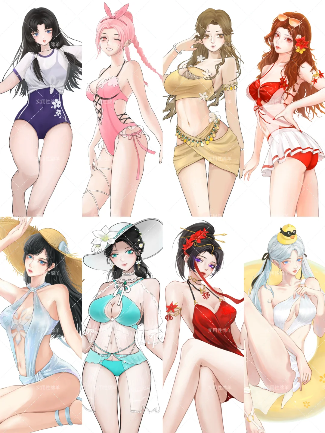 此女默默搓了8张永劫泳装